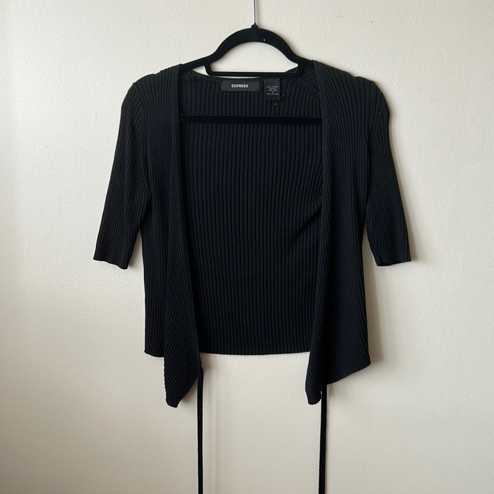 black - wrap  sweater - express